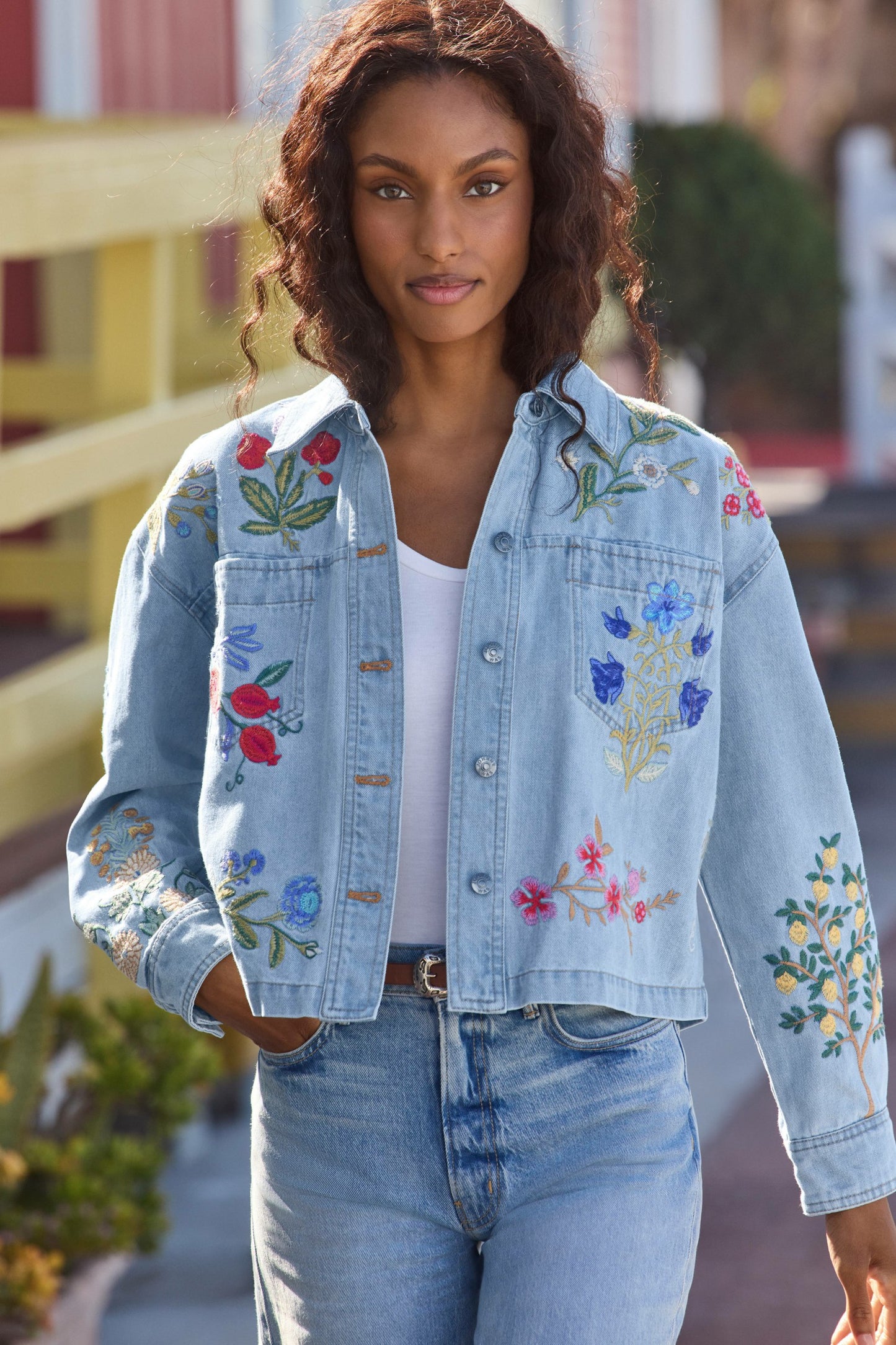 Johnny Was BEATRIX CROPPED DENIM JACKET