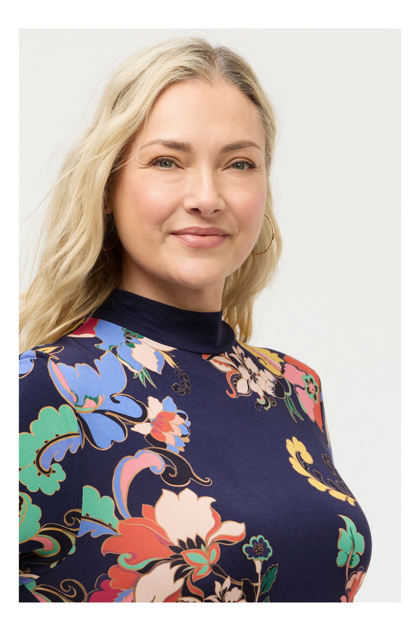 Johnny Was THE JANIE FAVORITE HANKERCHIEF HEM MOCK NECK DRESS
