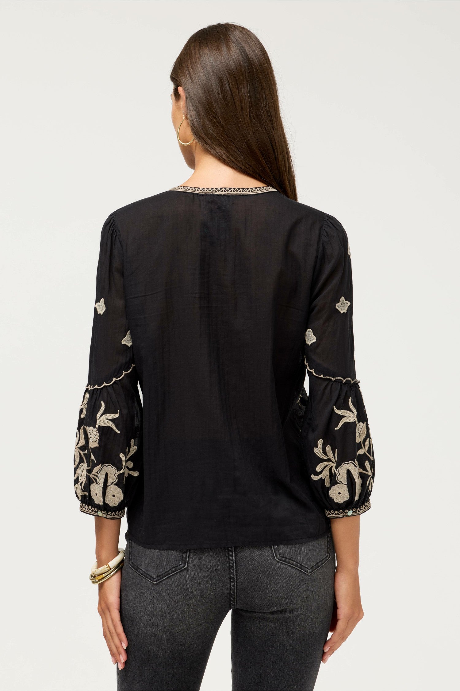 Johnny Was SCALLOP SLEEVE BLOUSE