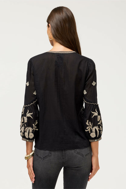 Johnny Was SCALLOP SLEEVE BLOUSE