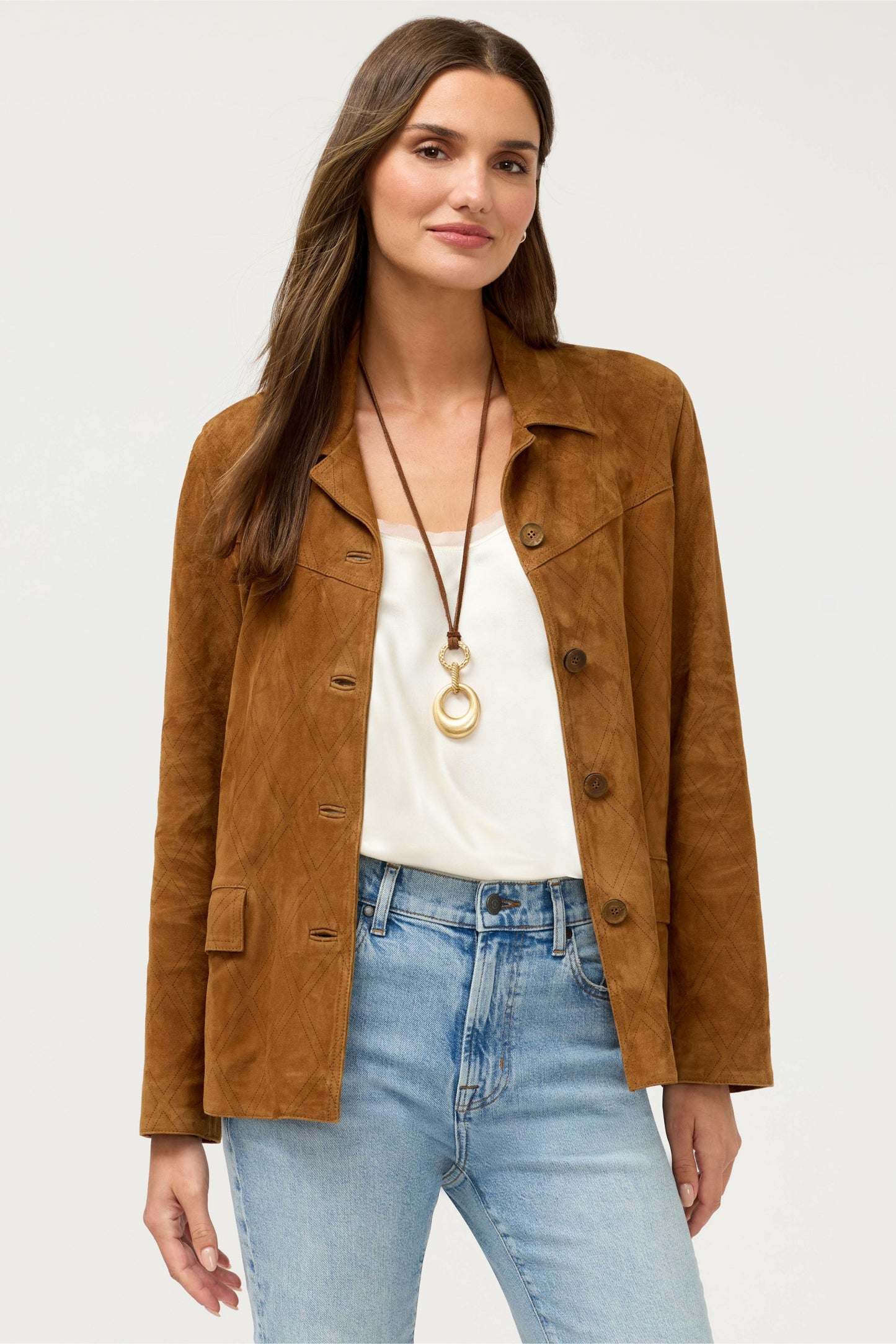 Johnny Was DIAMOND LASER ITALIAN SUEDE JACKET