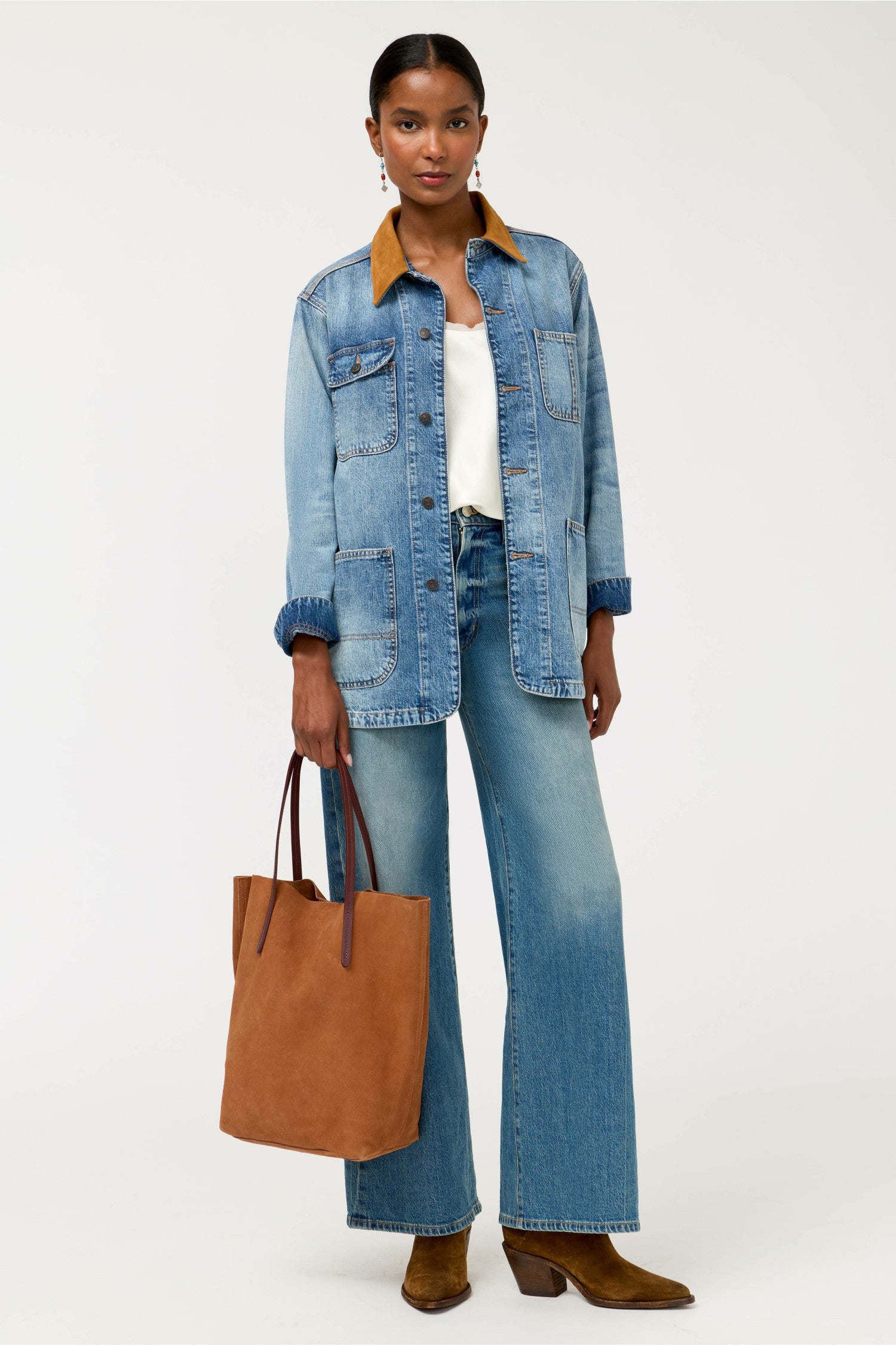 Johnny Was ITALIAN SUEDE CLASSIC TOTE