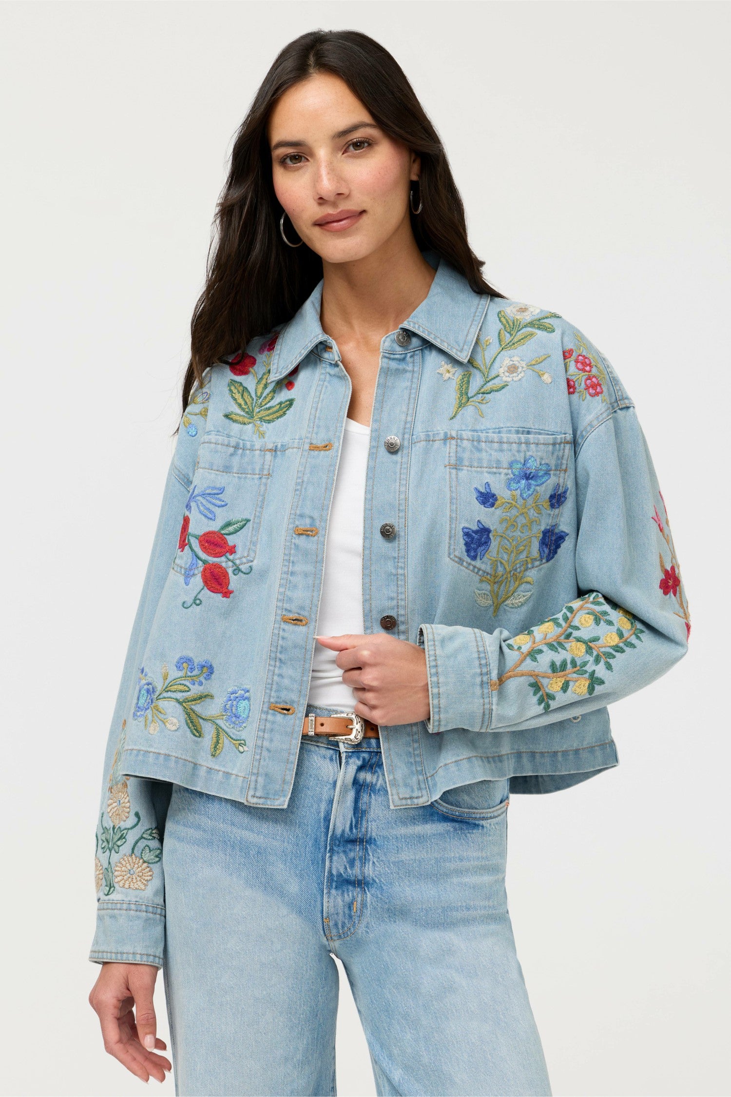 Johnny Was BEATRIX CROPPED DENIM JACKET