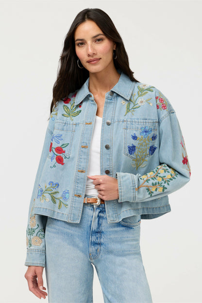 Johnny Was BEATRIX CROPPED DENIM JACKET