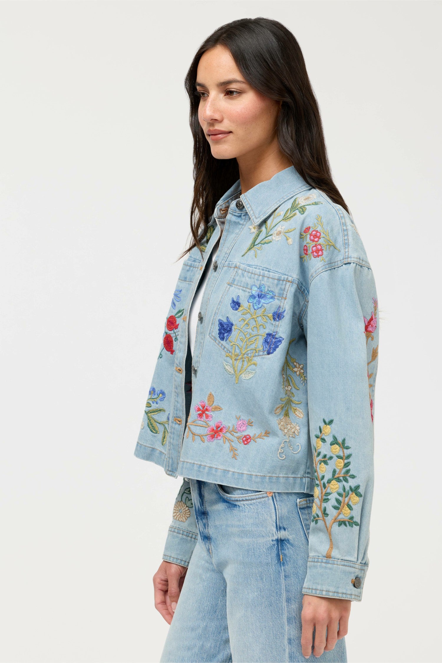 Johnny Was BEATRIX CROPPED DENIM JACKET