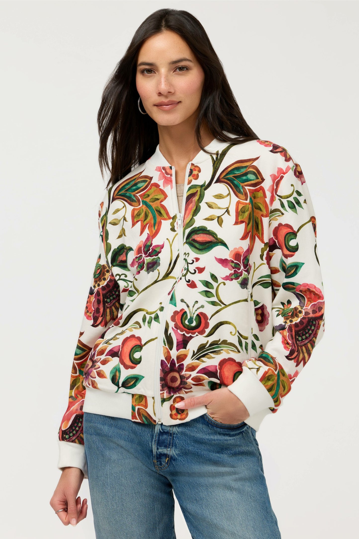 Johnny Was BEE ACTIVE DROP SHOULDER BOMBER JACKET