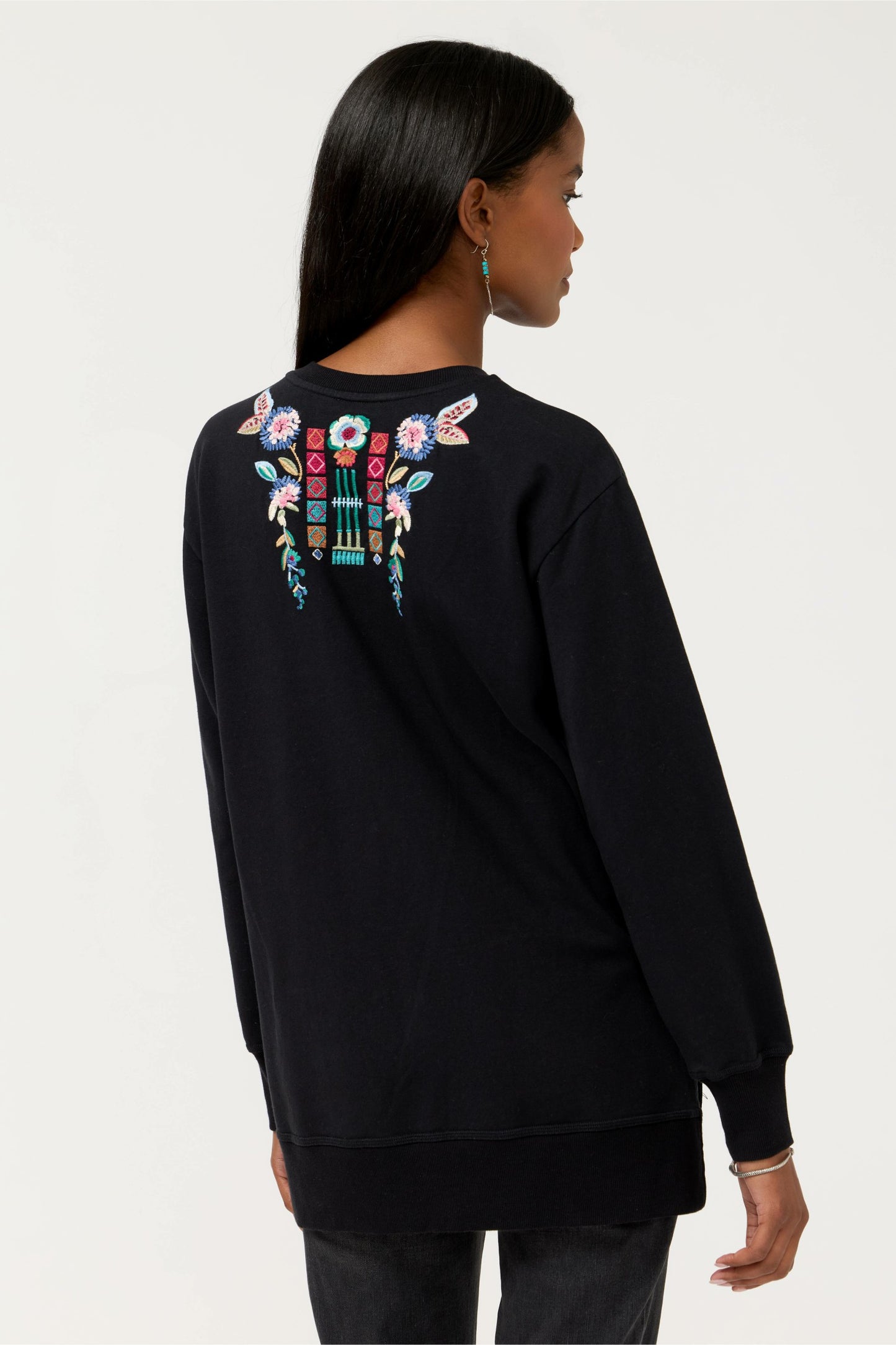 Johnny Was HIGH LOW CREW NECK SWEATSHIRT