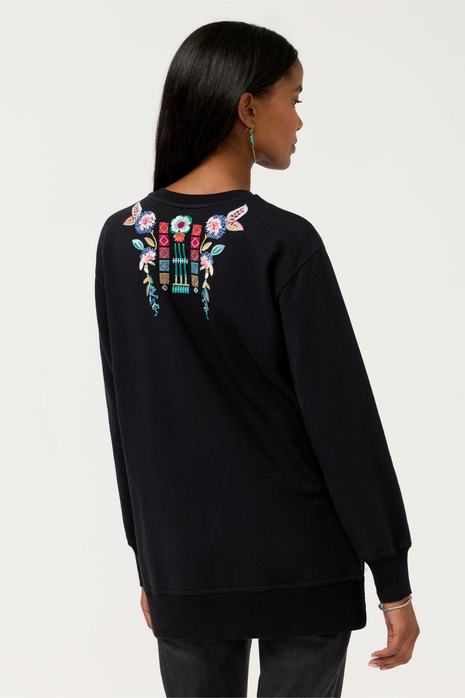Johnny Was HIGH LOW CREW NECK SWEATSHIRT