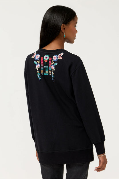 Johnny Was HIGH LOW CREW NECK SWEATSHIRT