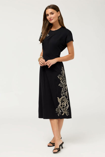Johnny Was PLEATED WAIST KNIT DRESS