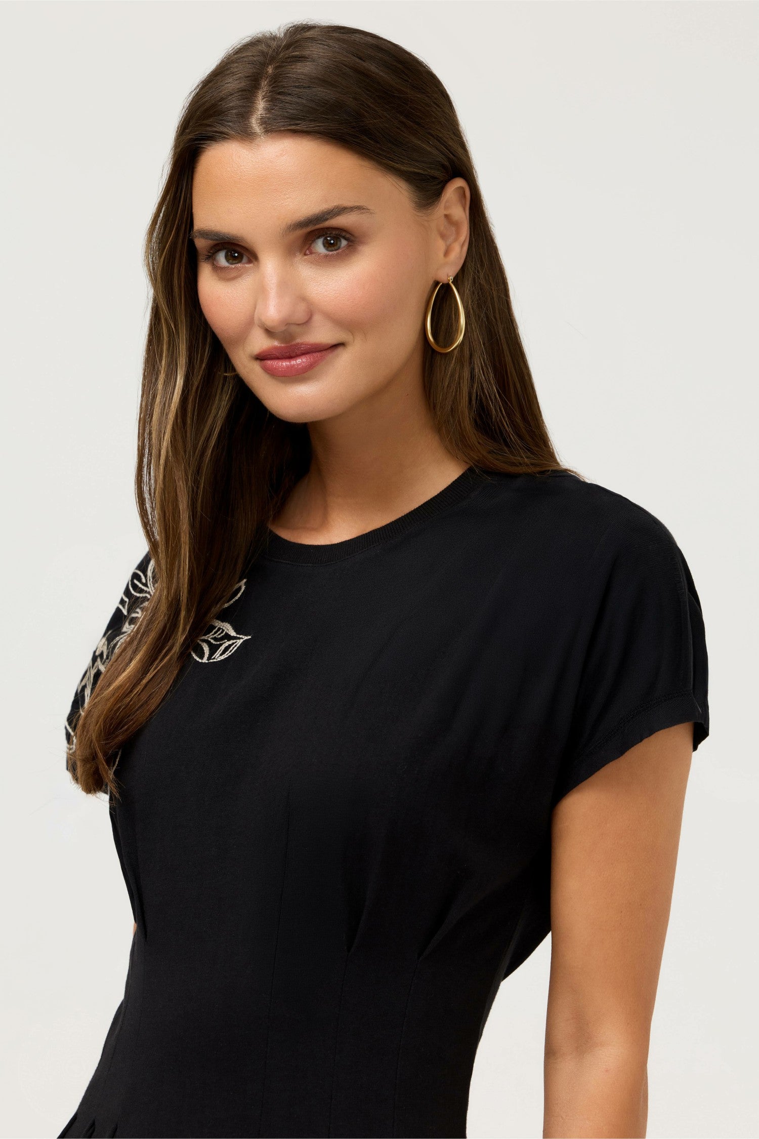 Johnny Was PLEATED WAIST KNIT DRESS