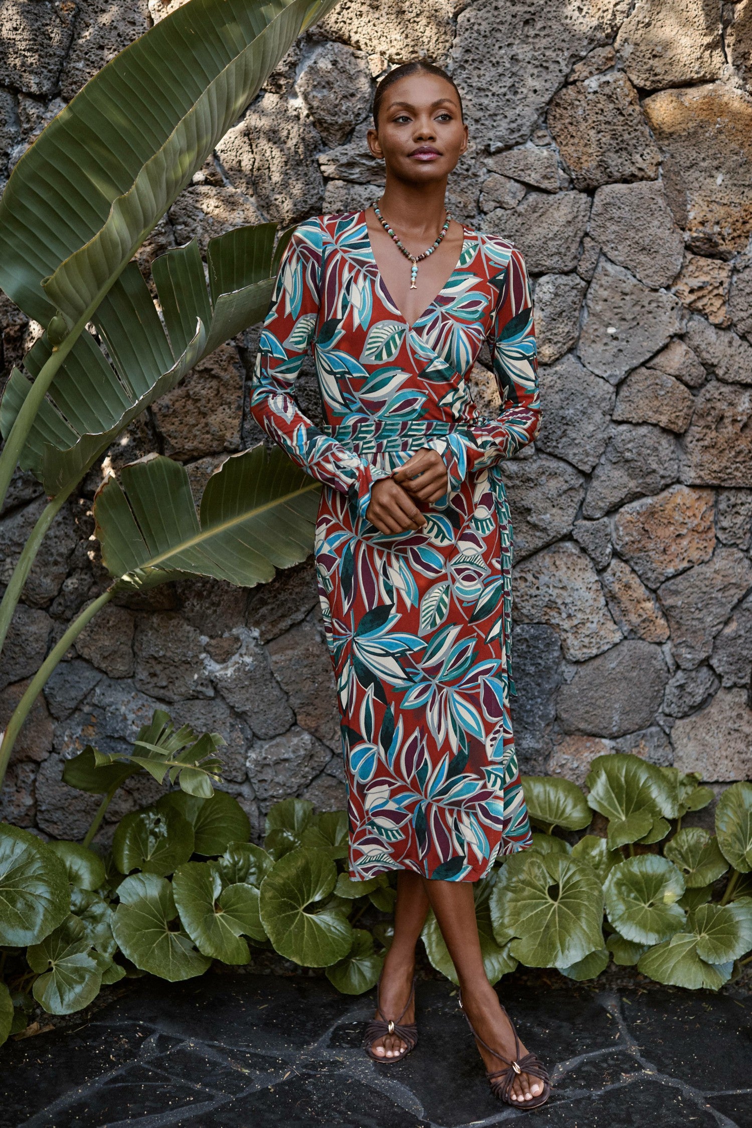 Johnny Was THE JANIE FAVORITE RUCHED SLEEVE WRAP DRESS