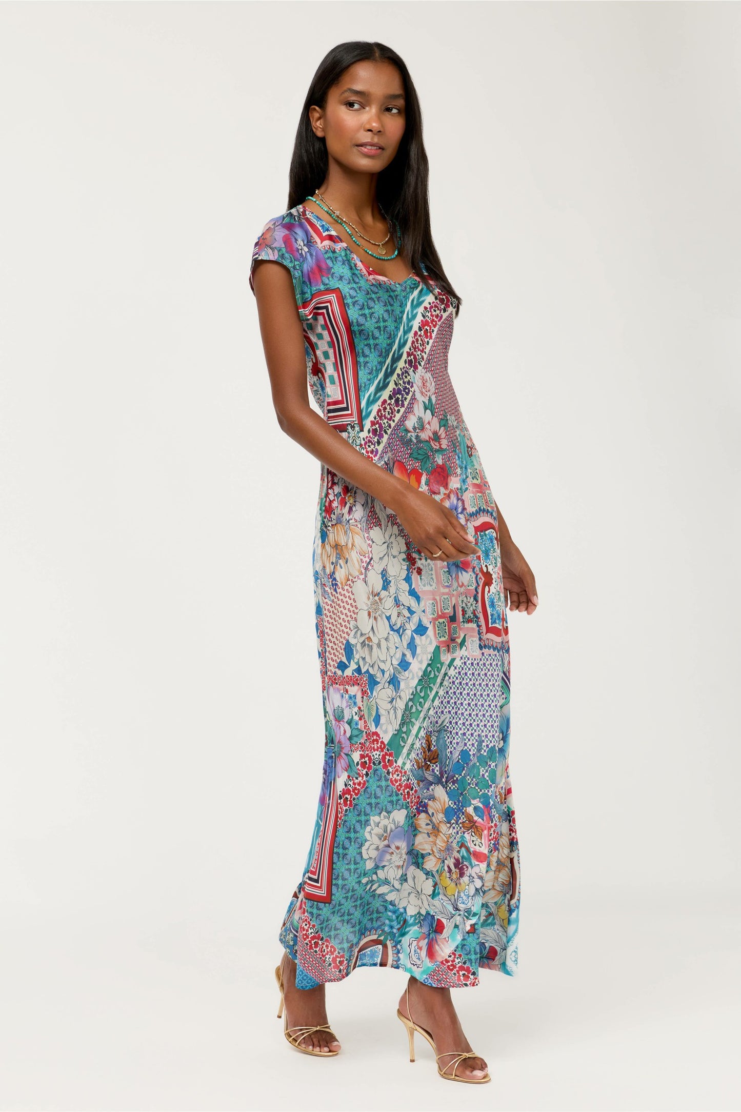 Johnny Was VERTY BIAS PATCHWORK DRESS