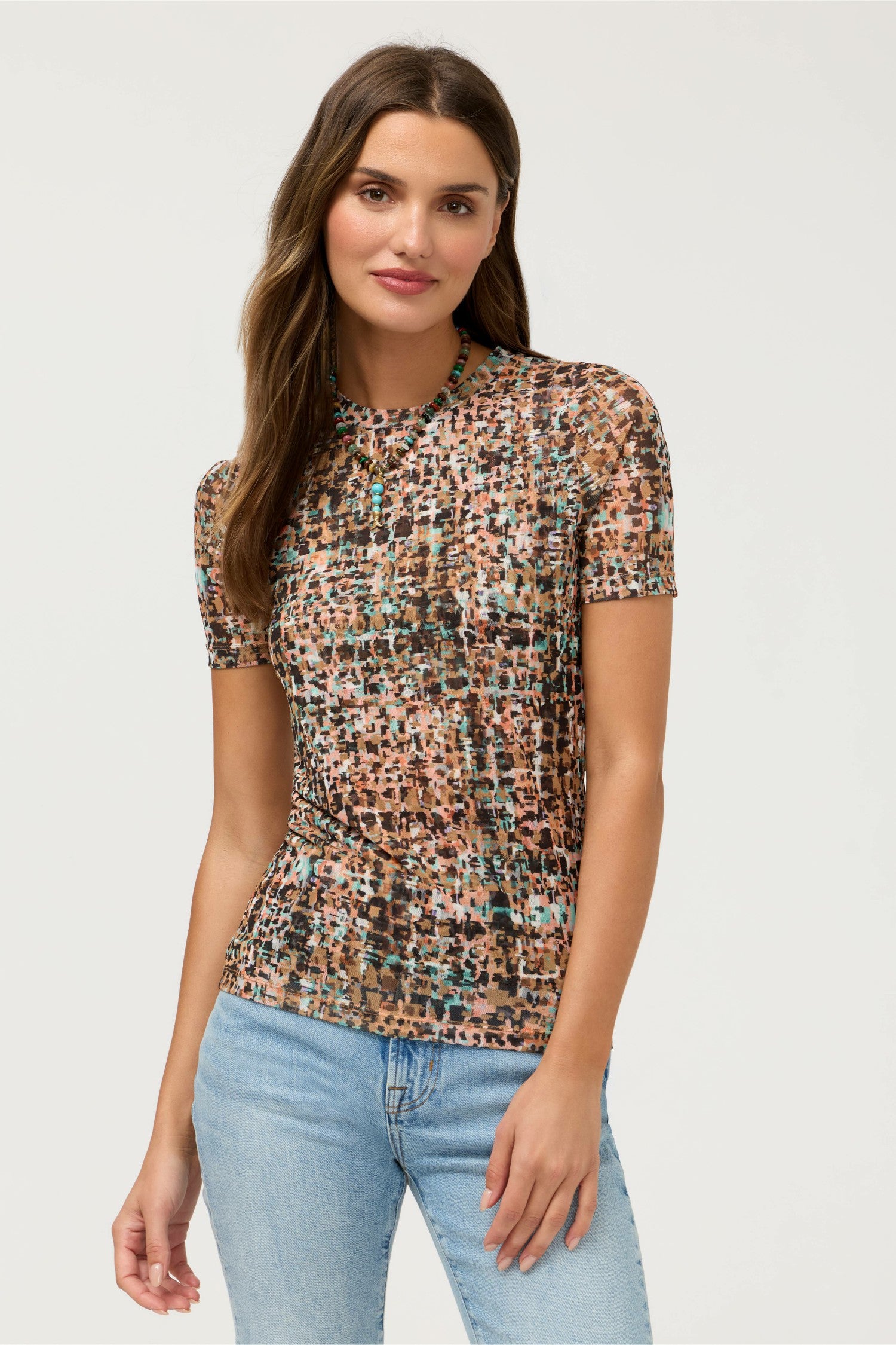 Johnny Was ELEANOR SHORT SLEEVE MESH TEE