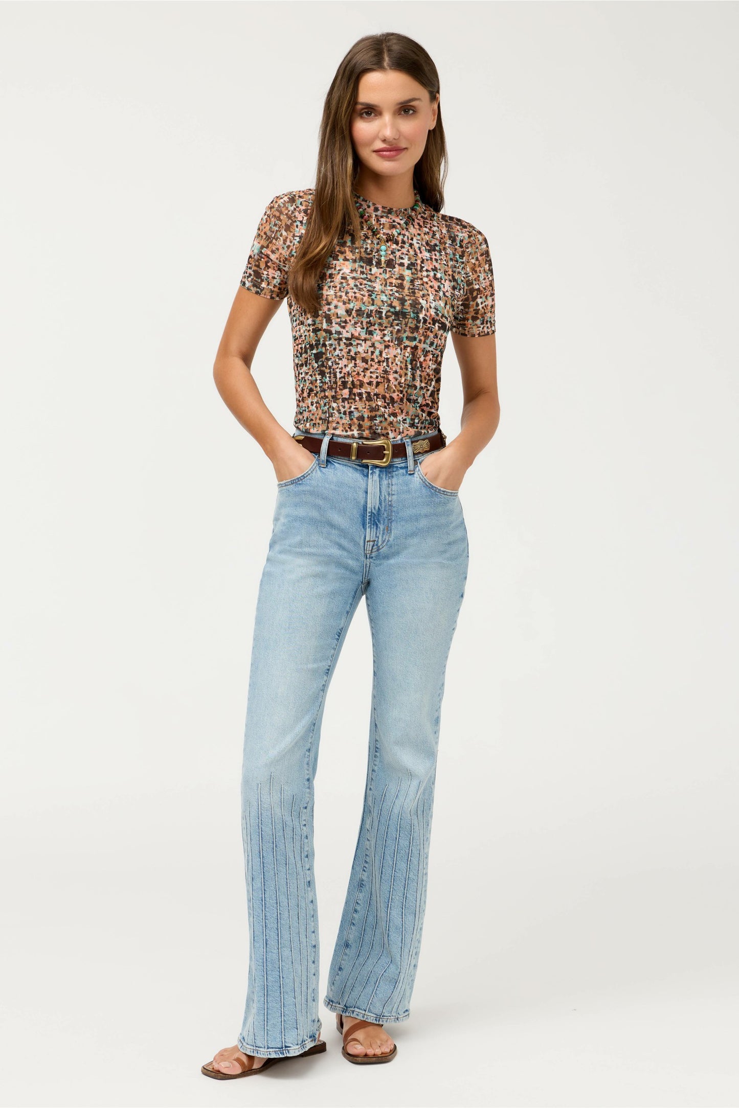 Johnny Was ELEANOR SHORT SLEEVE MESH TEE