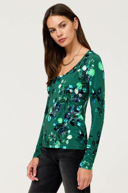 Johnny Was THE JANIE FAVORITE SCOOP NECK LONG SLEEVE FITTED TEE