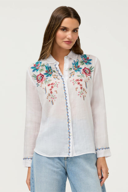 Johnny Was CONTRAST BINDING SHIRT