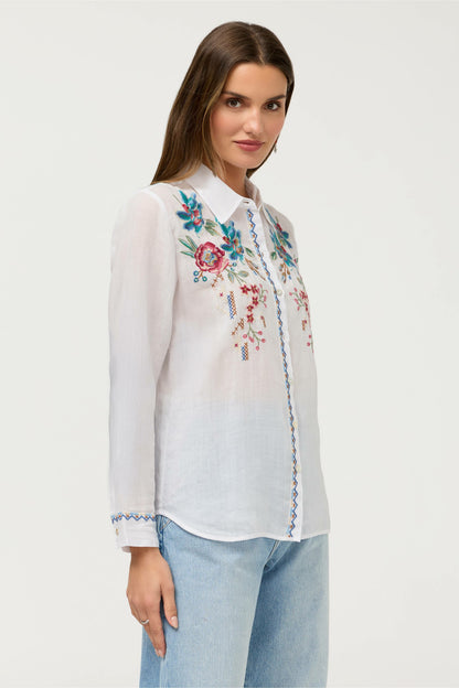 Johnny Was CONTRAST BINDING SHIRT