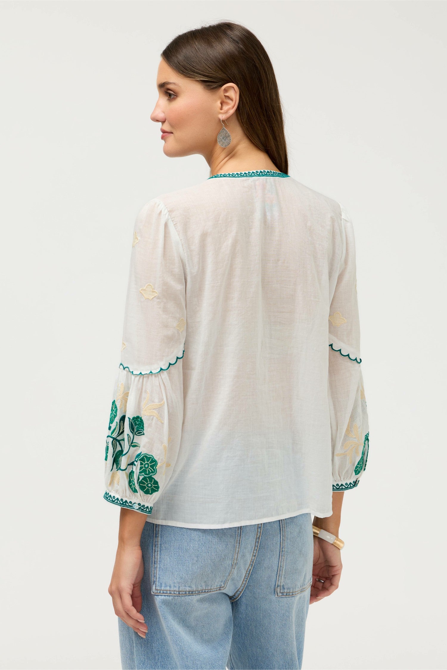 Johnny Was SCALLOP SLEEVE BLOUSE
