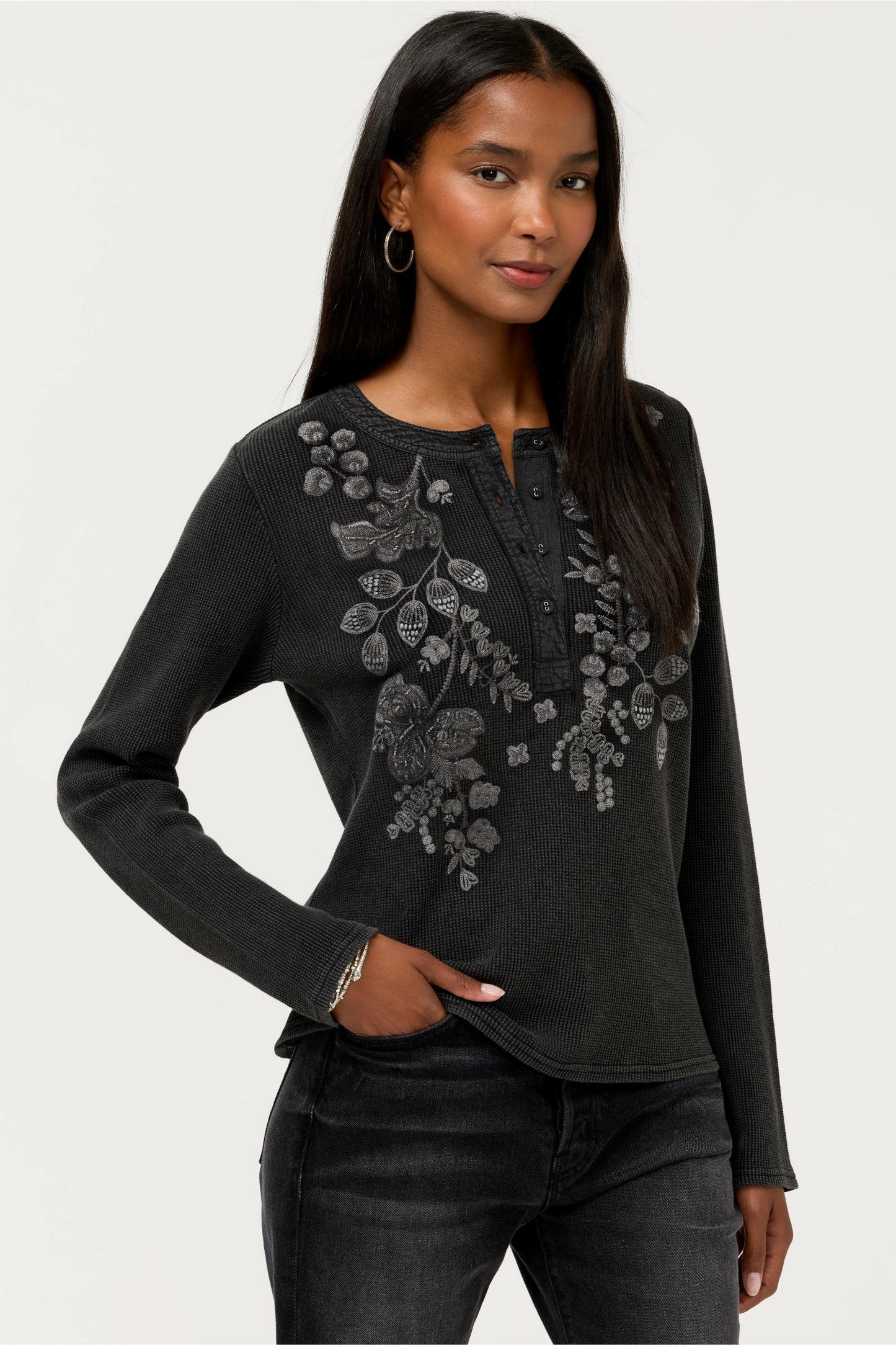 Johnny Was MIXED MEDIA HENLEY THERMAL
