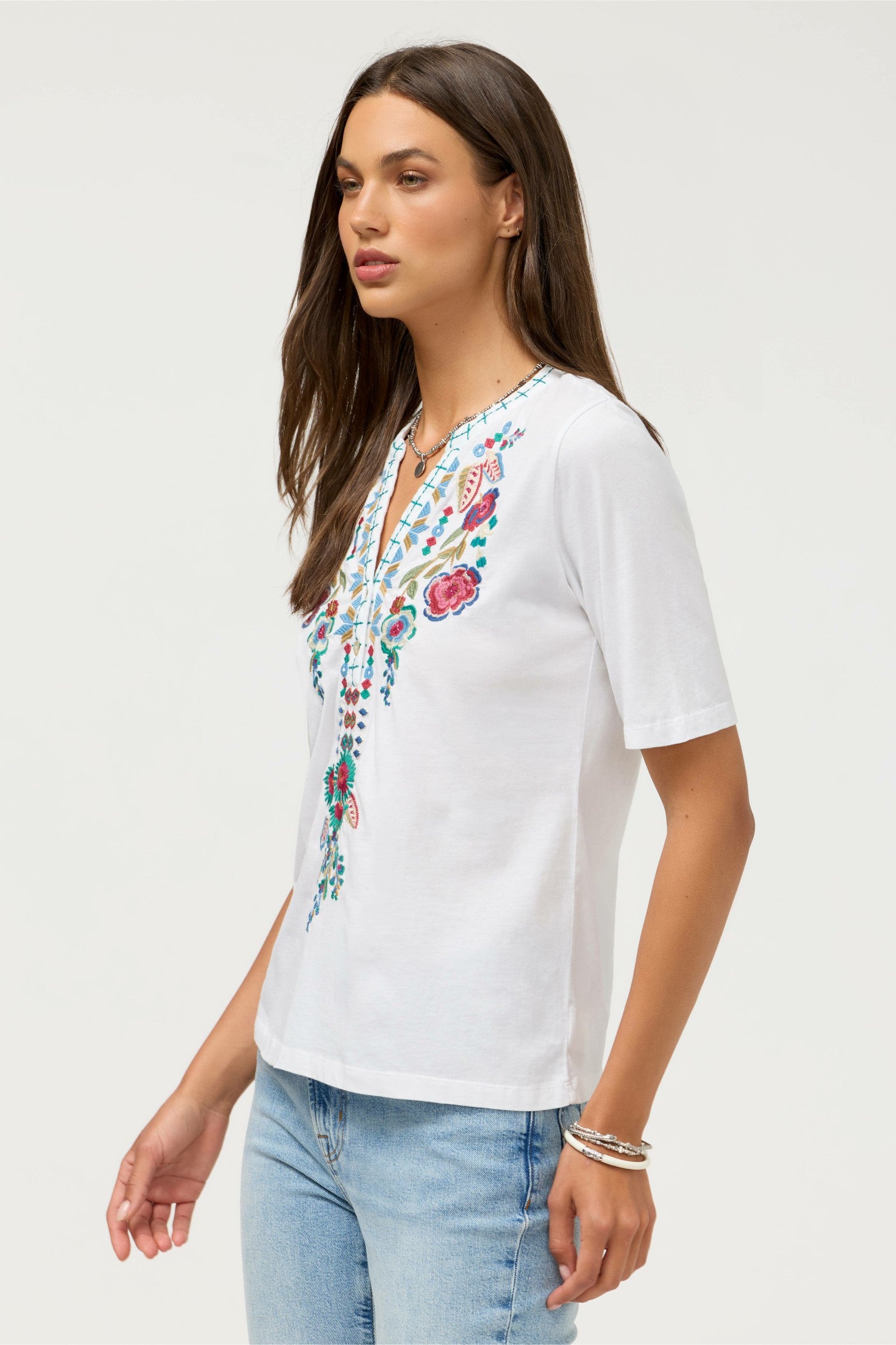 Johnny Was HENLEY KNIT TEE