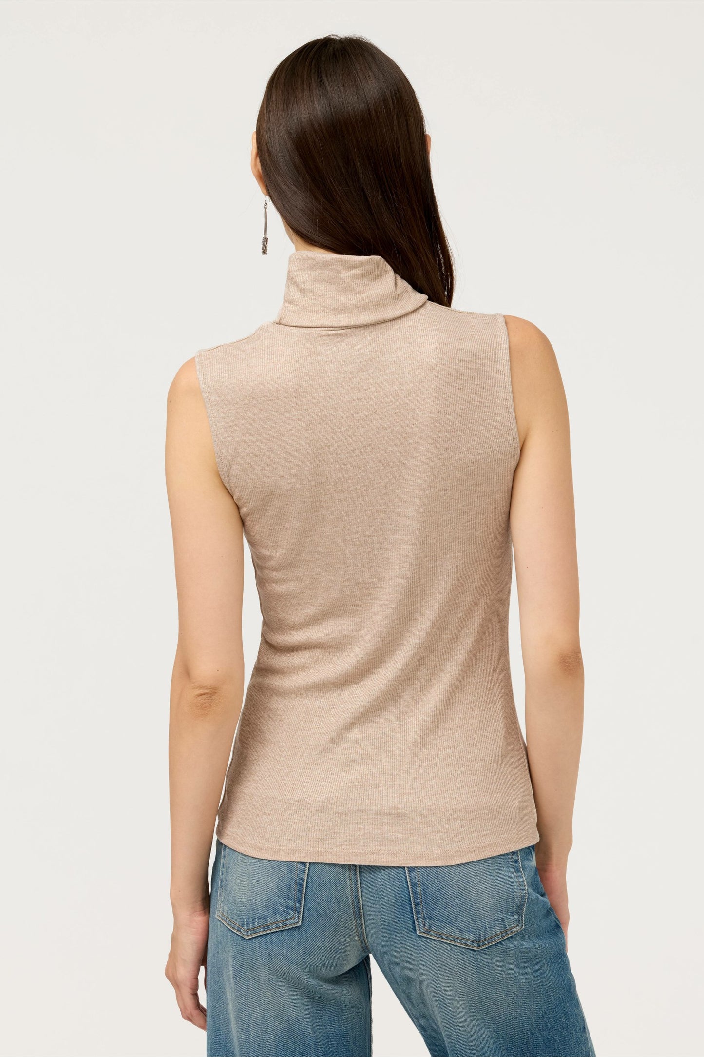 Johnny Was ESSENTIALS SOFT TOUCH METALLIC SLEEVELESS TURTLENECK
