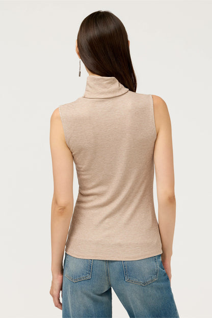 Johnny Was ESSENTIALS SOFT TOUCH METALLIC SLEEVELESS TURTLENECK