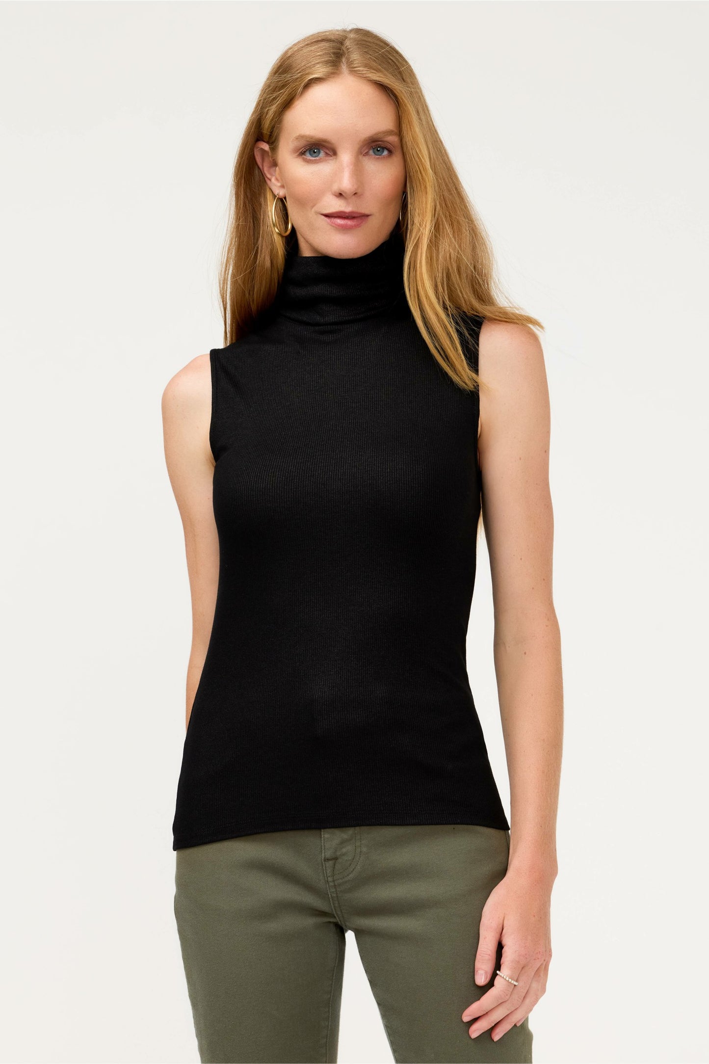 Johnny Was ESSENTIALS SOFT TOUCH METALLIC SLEEVELESS TURTLENECK