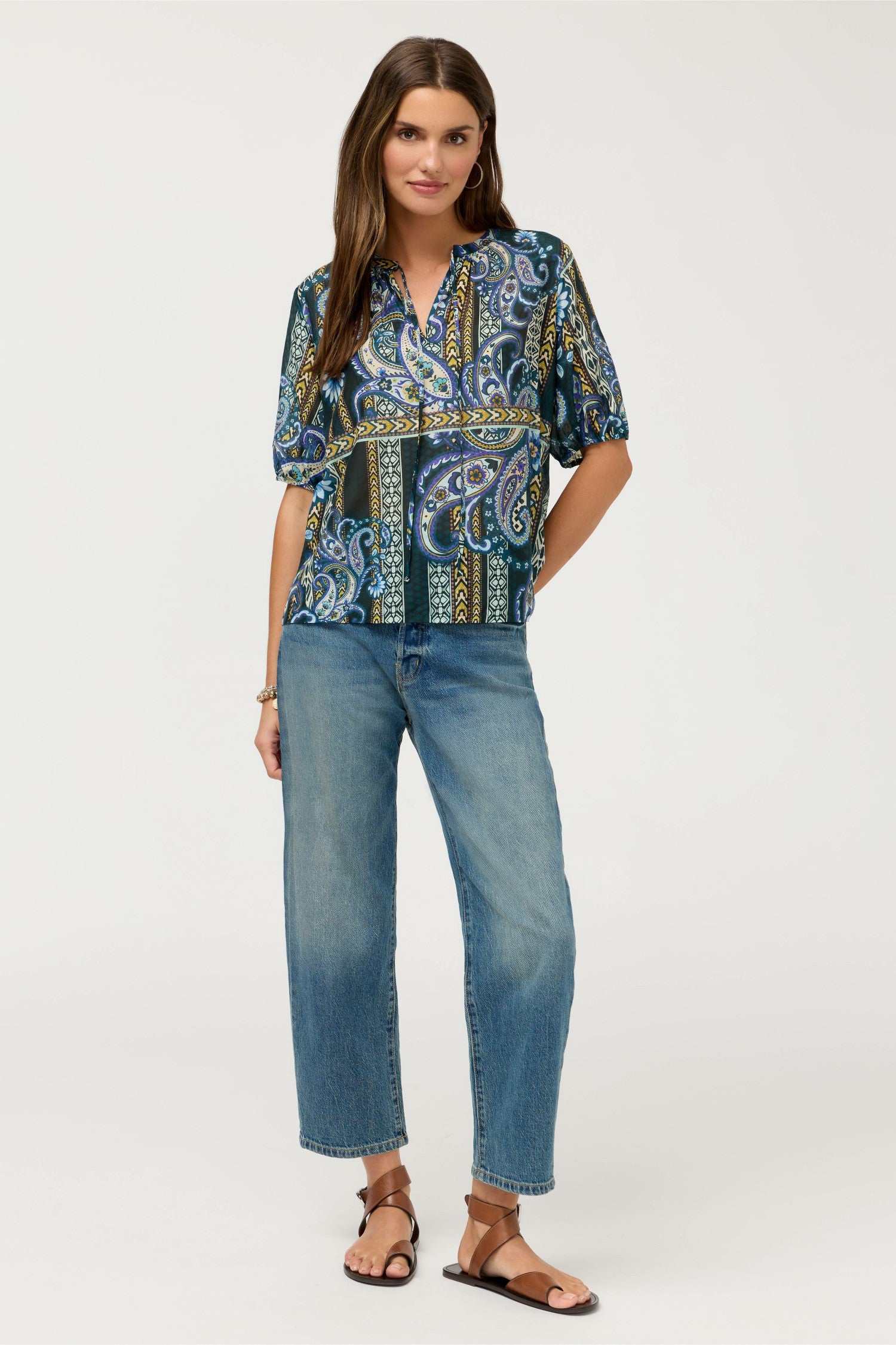 Johnny Was MARGOT SHORT SLEEVE BLOUSE