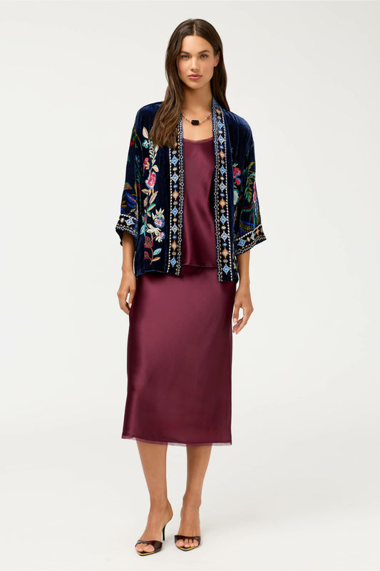 Johnny Was ESSENTIALS SILK BIAS SKIRT