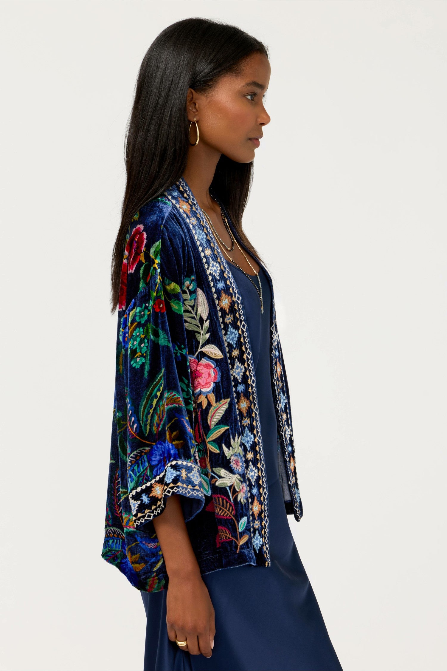 Johnny Was VELVET CROPPED KIMONO
