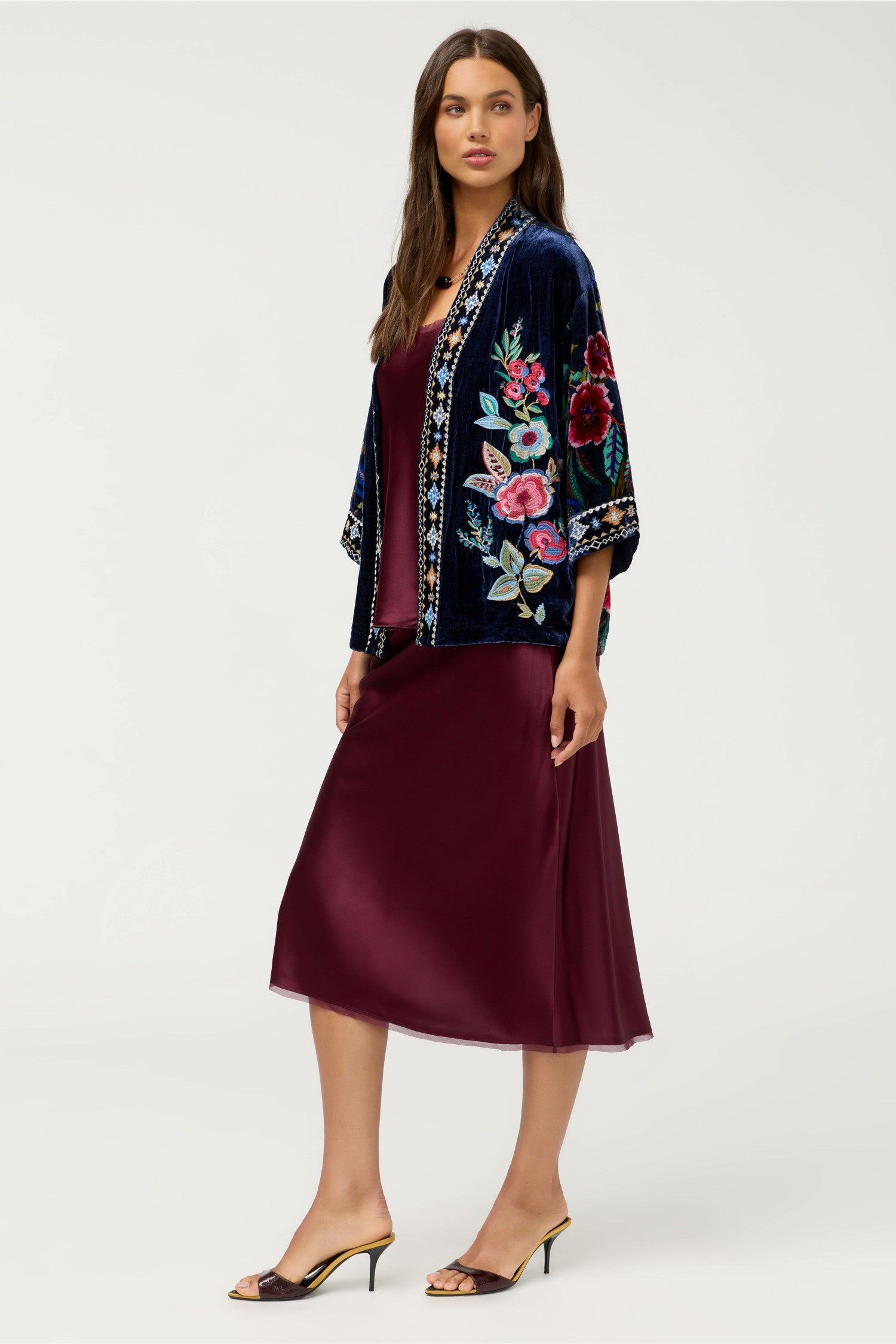Johnny Was VELVET CROPPED KIMONO