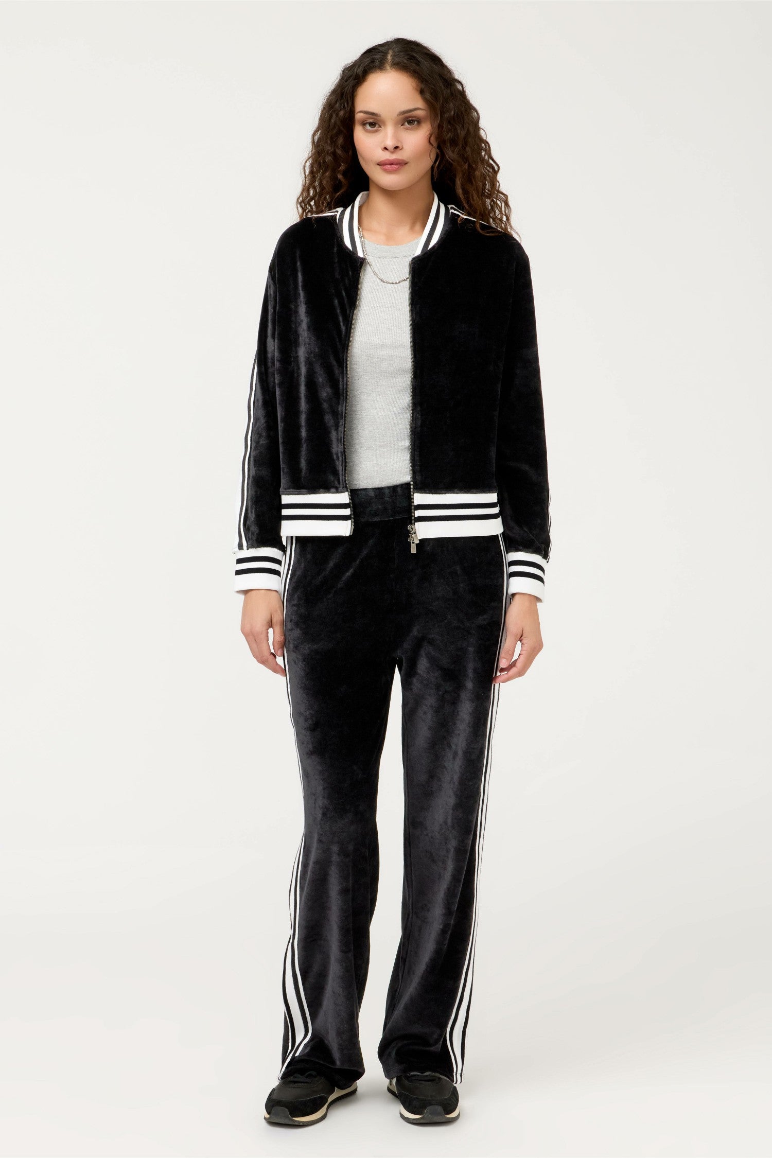 Johnny Was ESSENTIALS VELOUR PANT WITH STRIPE DETAIL