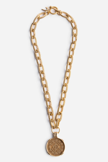 Johnny Was TWO-TONE COIN PENDANT CHAIN