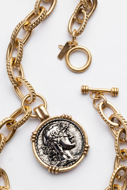 Johnny Was TWO-TONE COIN PENDANT CHAIN