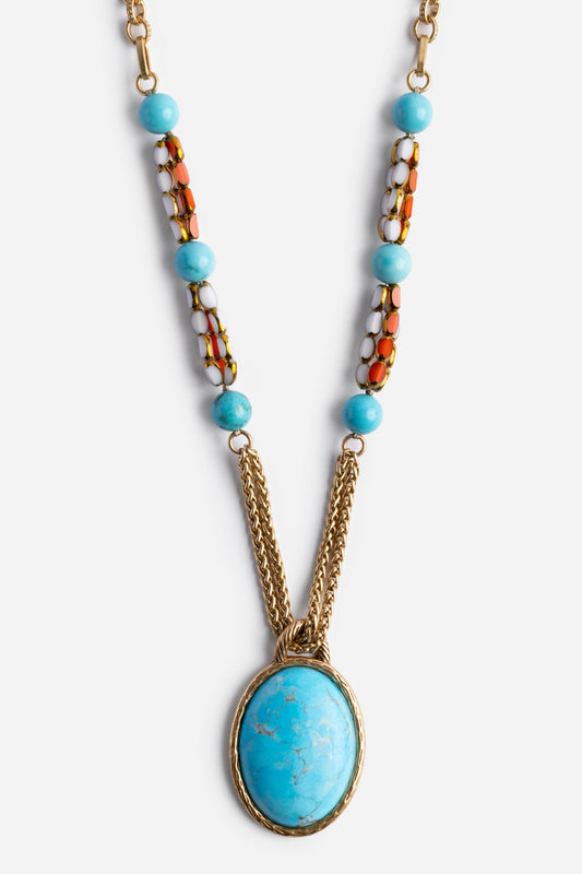 Johnny Was TURQUOISE MULTI BEAD NECKLACE