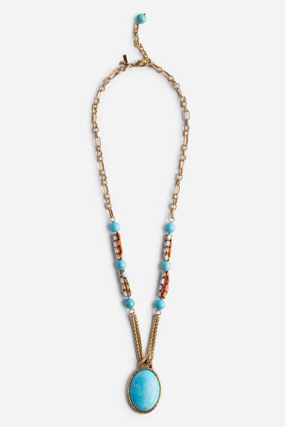 Johnny Was TURQUOISE MULTI BEAD NECKLACE