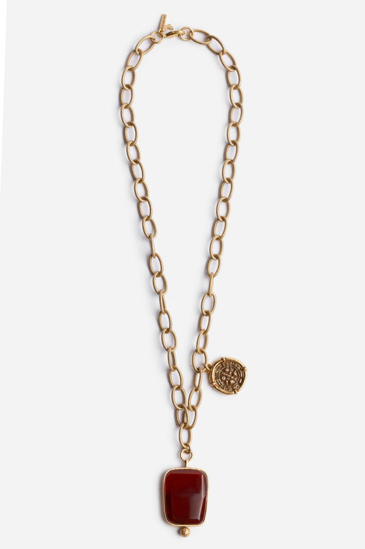 Johnny Was CARNELIAN PENDANT CHAIN