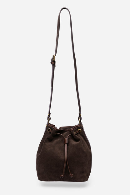 Johnny Was ITALIAN SUEDE CINCH CROSSBODY BUCKETBAG