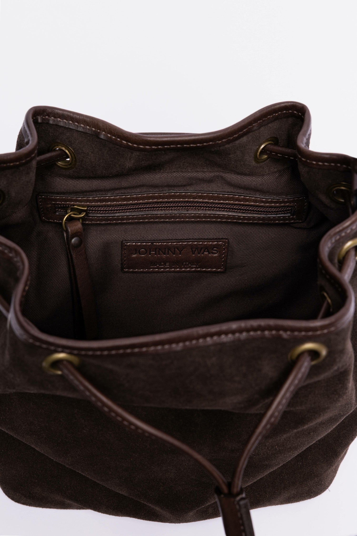 Johnny Was ITALIAN SUEDE CINCH CROSSBODY BUCKETBAG