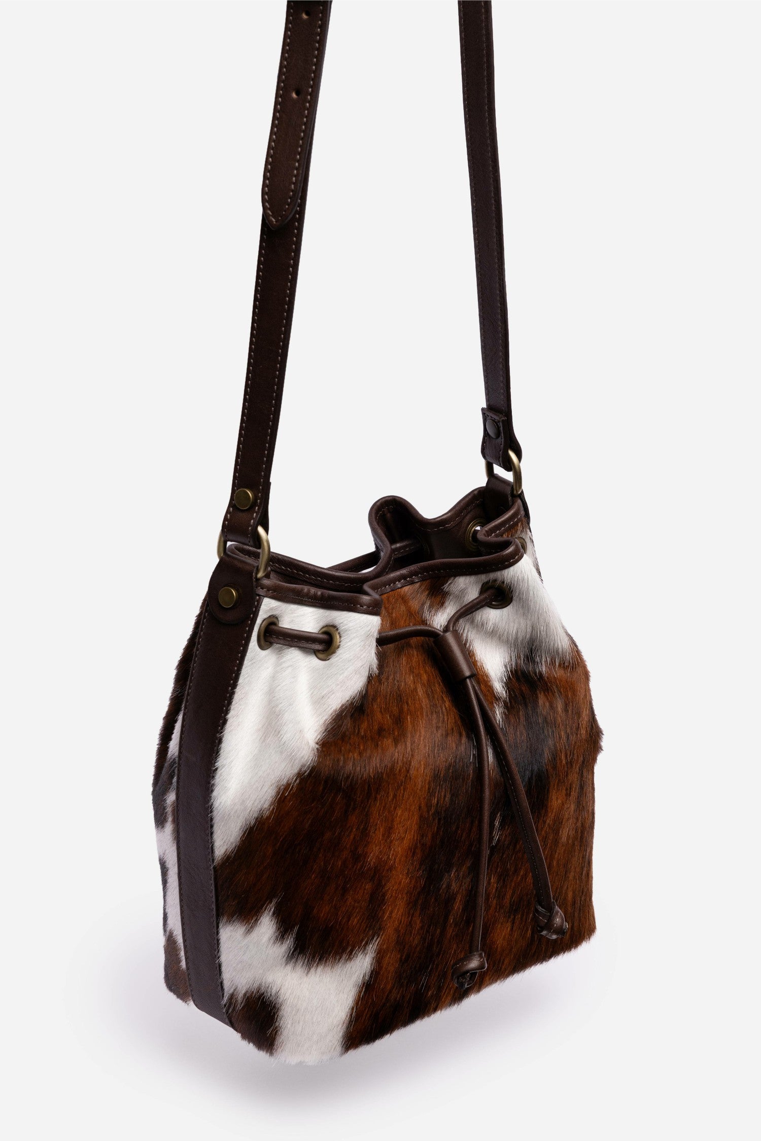 Johnny Was ITALIAN CALF HAIR CINCH CROSSBODY BUCKET