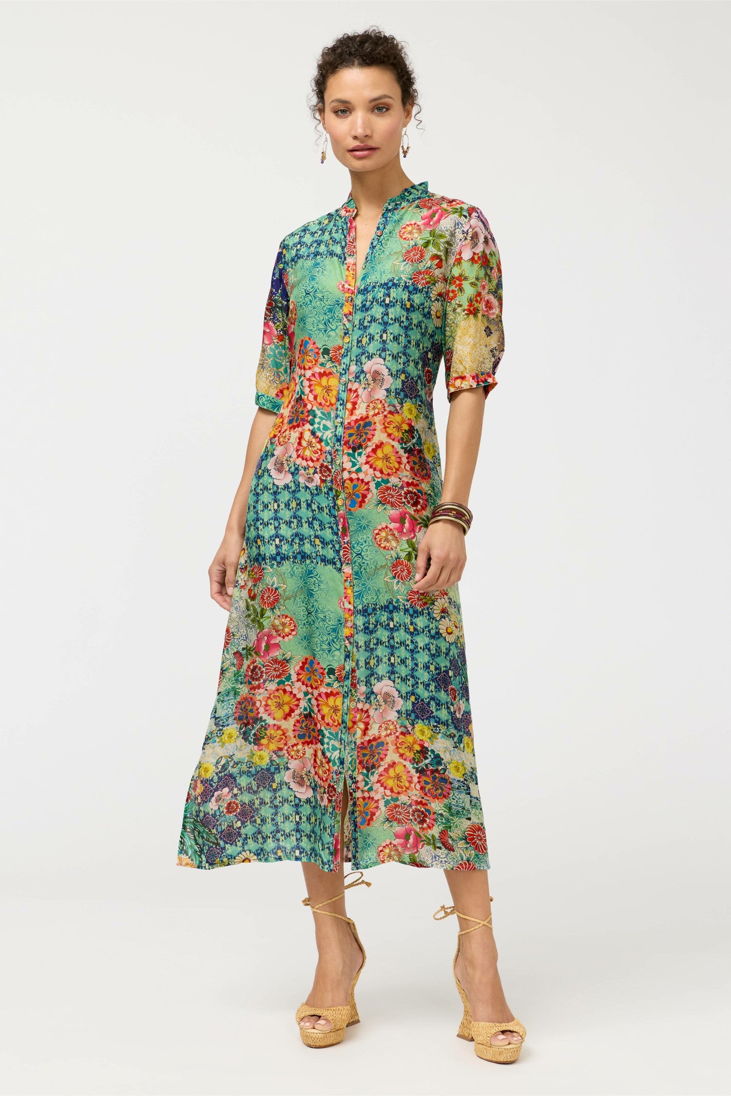Johnny Was MIDAXI SHIRT DRESS