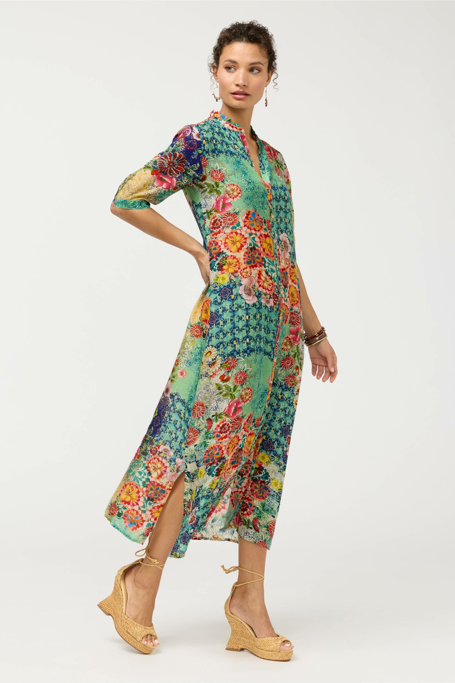 Johnny Was MIDAXI SHIRT DRESS