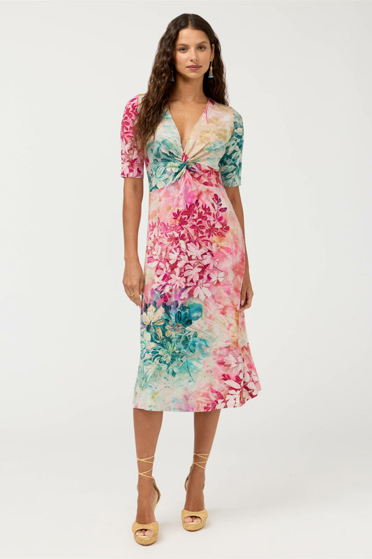 Johnny Was THE JANIE FAVORITE TWIST FRONT MIDI SWING DRESS