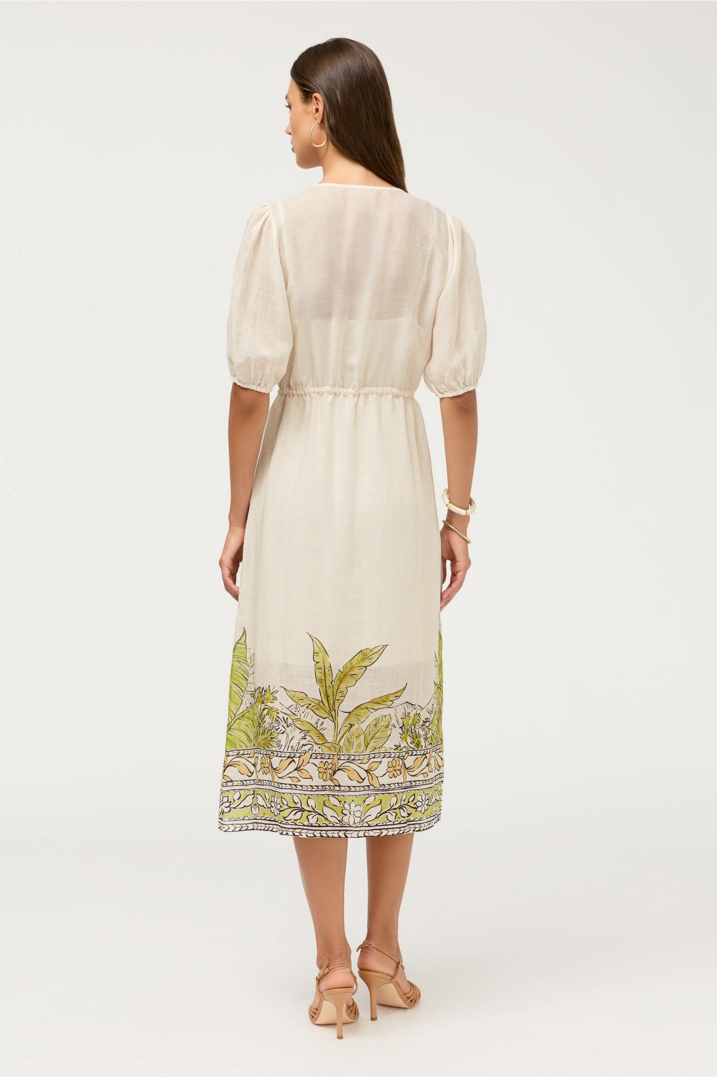 Johnny Was BUTTON FRONT DRAWSTRING DRESS