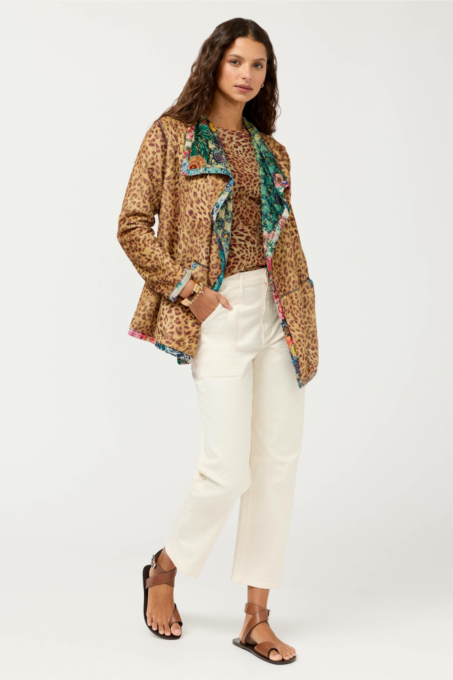 Johnny Was JOAN WRAP BINDED SHERPA JACKET