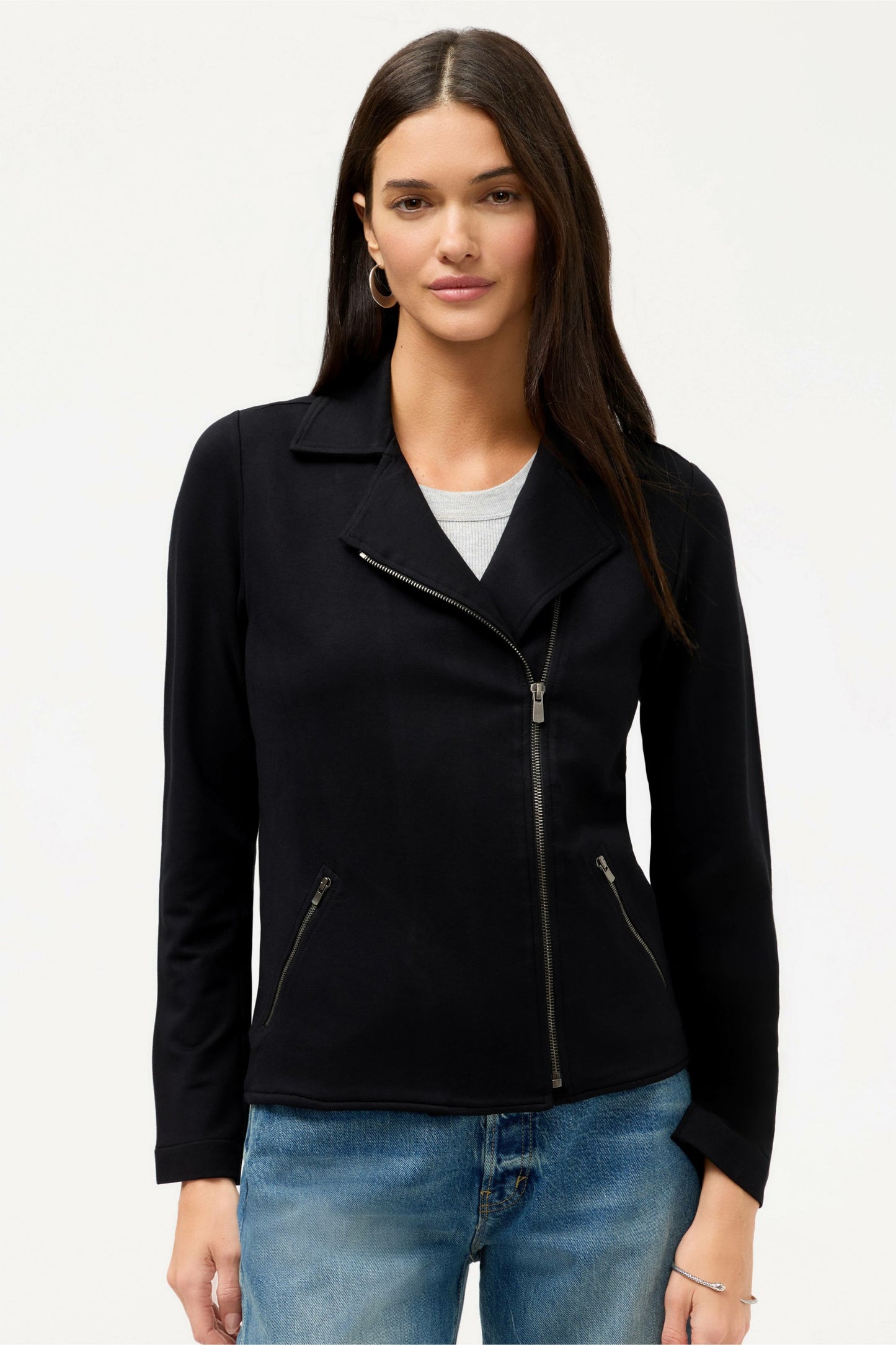 Johnny Was ESSENTIALS FRENCH TERRY MOTO JACKET