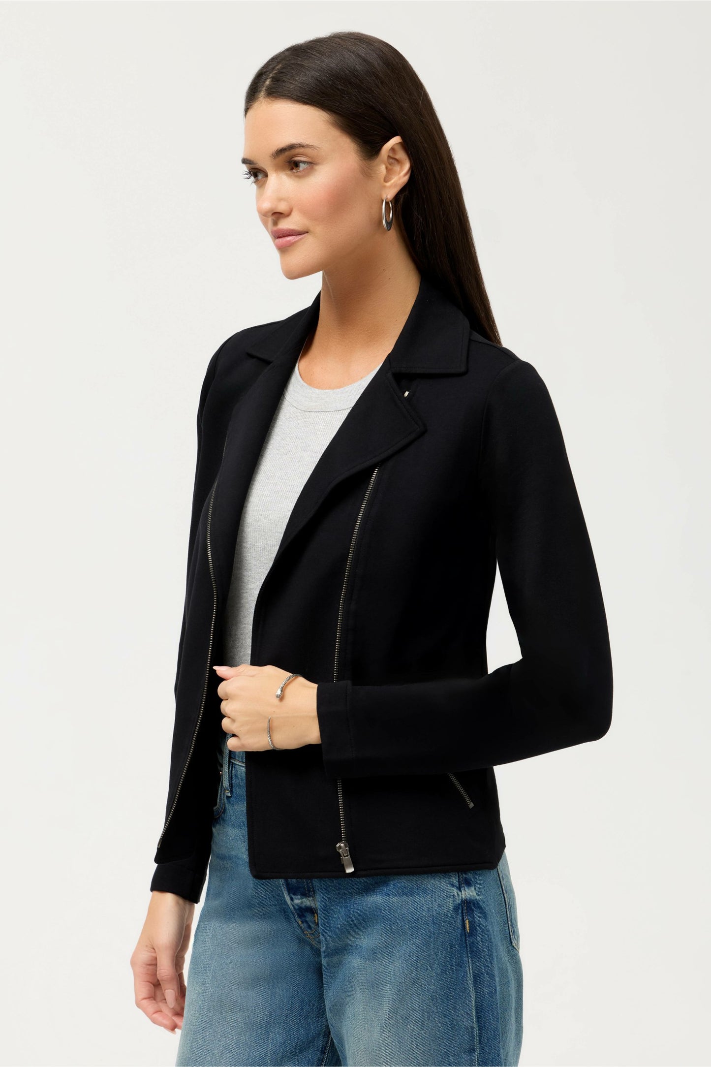 Johnny Was ESSENTIALS FRENCH TERRY MOTO JACKET