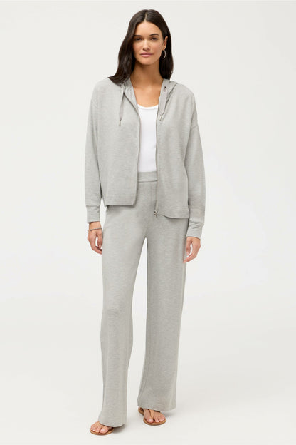 Johnny Was ESSENTIALS SEMI RELAXED LONG SLEEVE ZIP FRONT HOODIE
