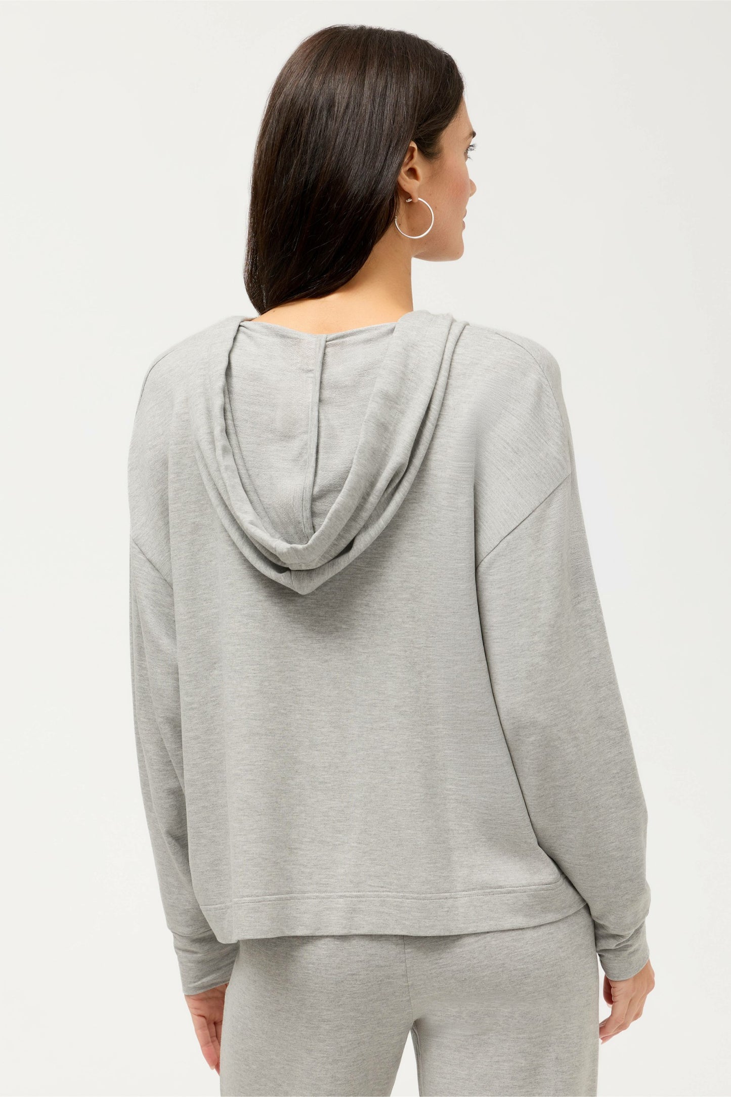 Johnny Was ESSENTIALS SEMI RELAXED LONG SLEEVE ZIP FRONT HOODIE